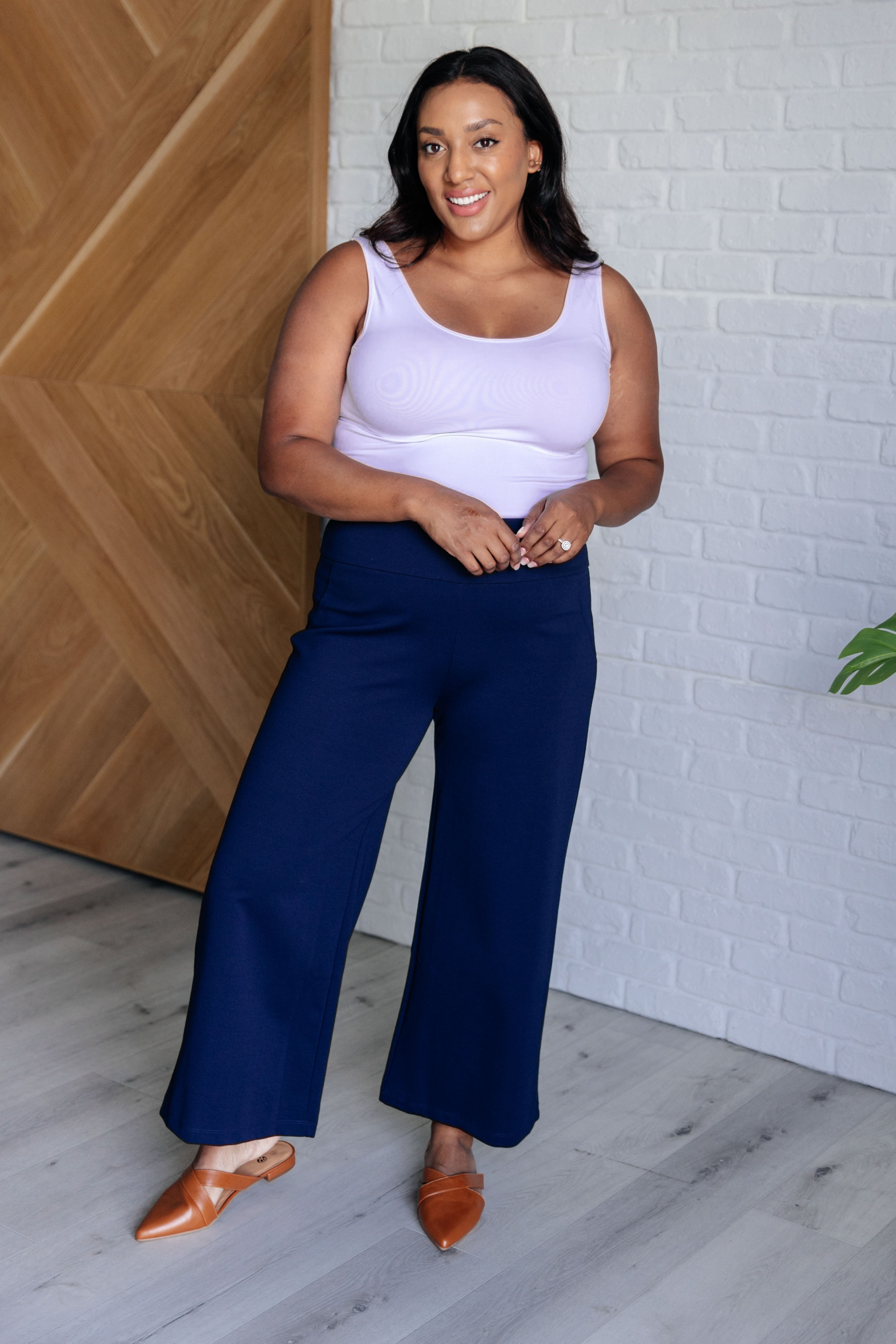 Magic Wide Leg Crop Pants in Navy – Iris & Rainbow Boutique