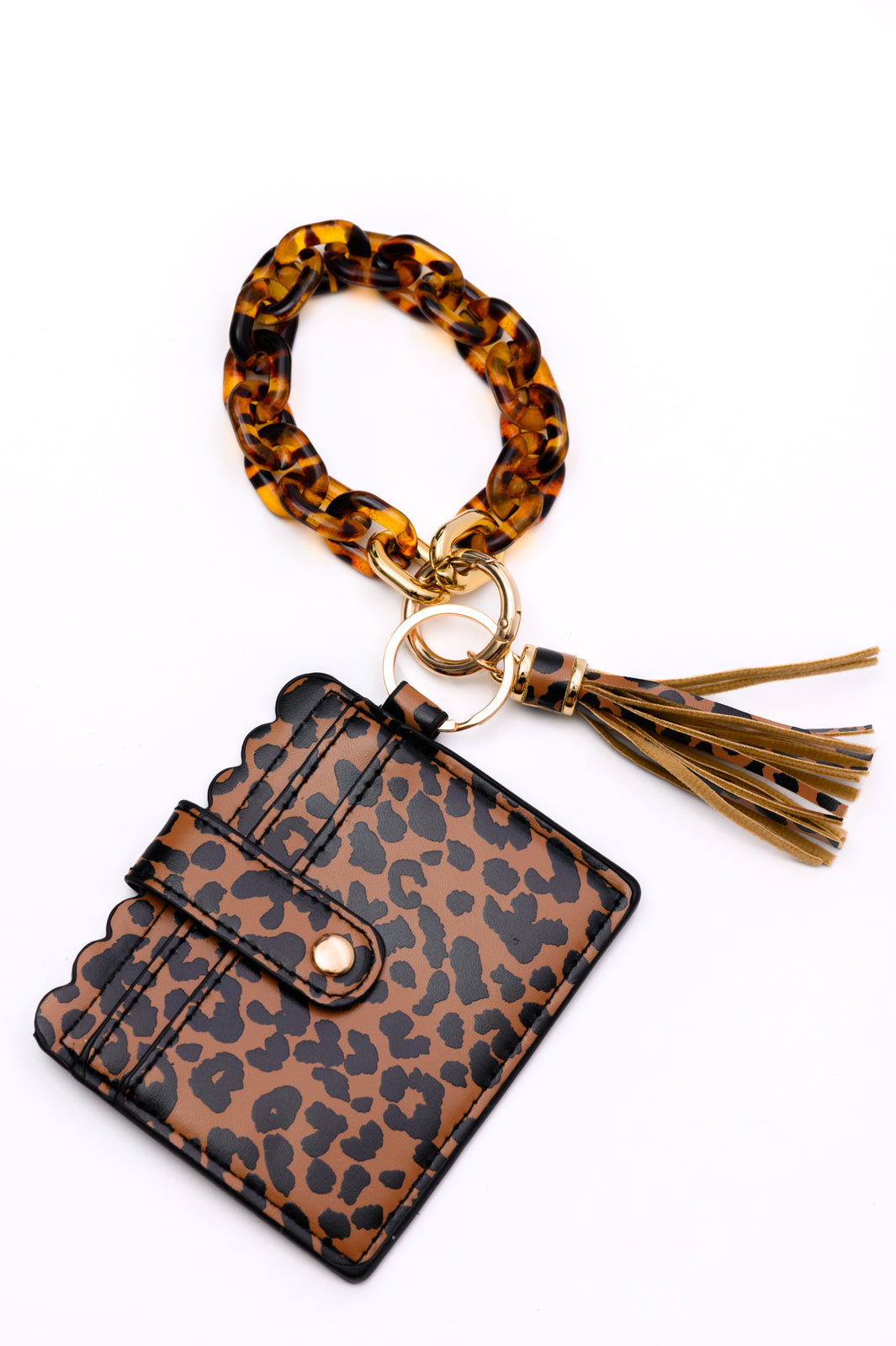 Wristlet Wallet and Keychain Leopard