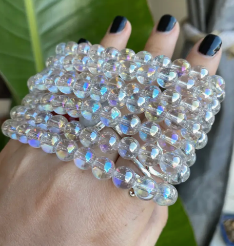 #P382 Angel Aura Quartz Crystal Bracelet