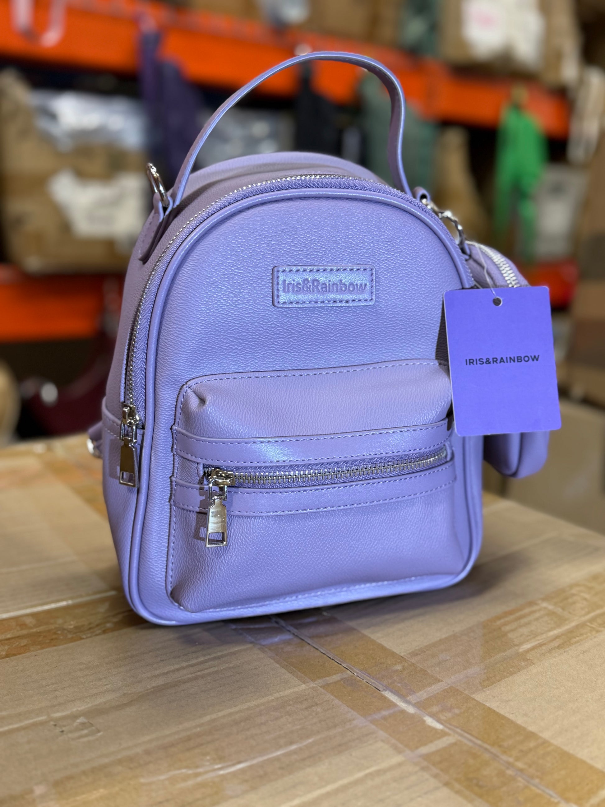 blue pink mini backpack The Iris Street Chic Mini Backpack Faux Leather (#9010) By Iris & Rain – Iris & Rainbow Boutique
