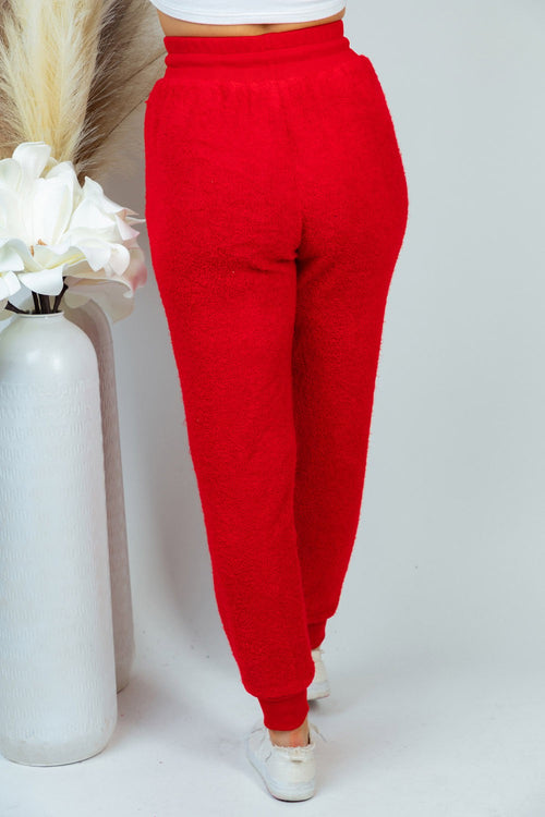 #P890 High Waisted Solid Knit Towel Jogger Pants