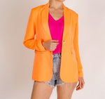 Neon Color One-Button Classy Blazer