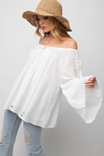 #P847 TEXTURED LOOSE FIT WOVEN TOP