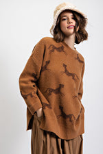 #P848 CHEETAH PATTERNED SWEATER