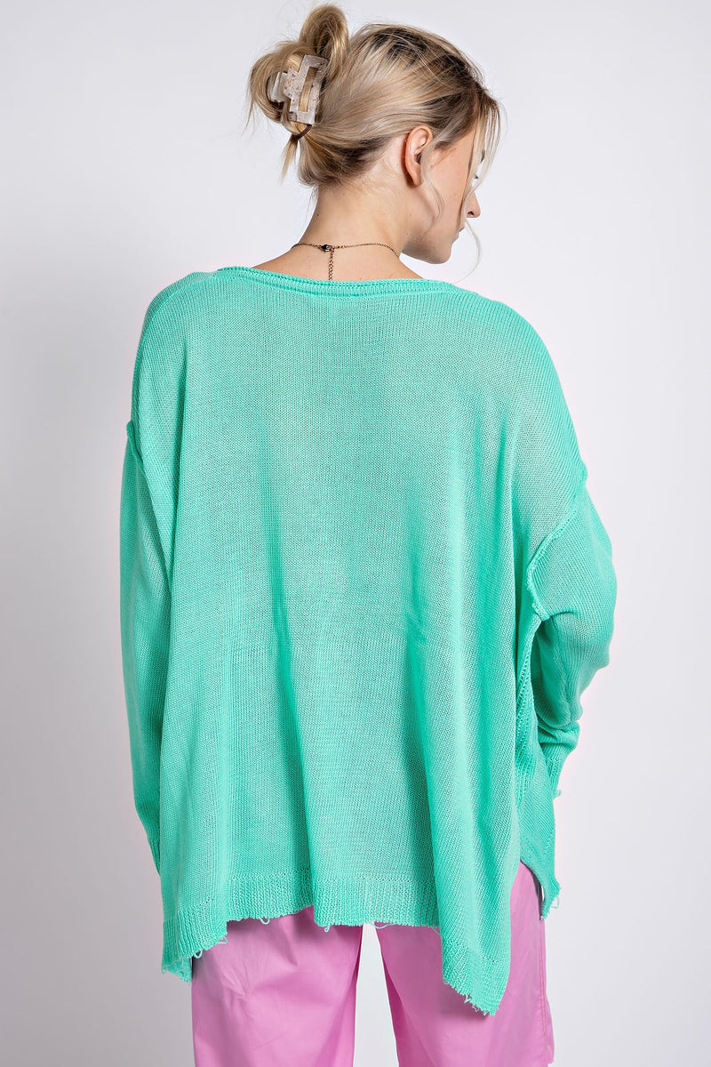 #P808 Long Sleeve Knit Pullover Top
