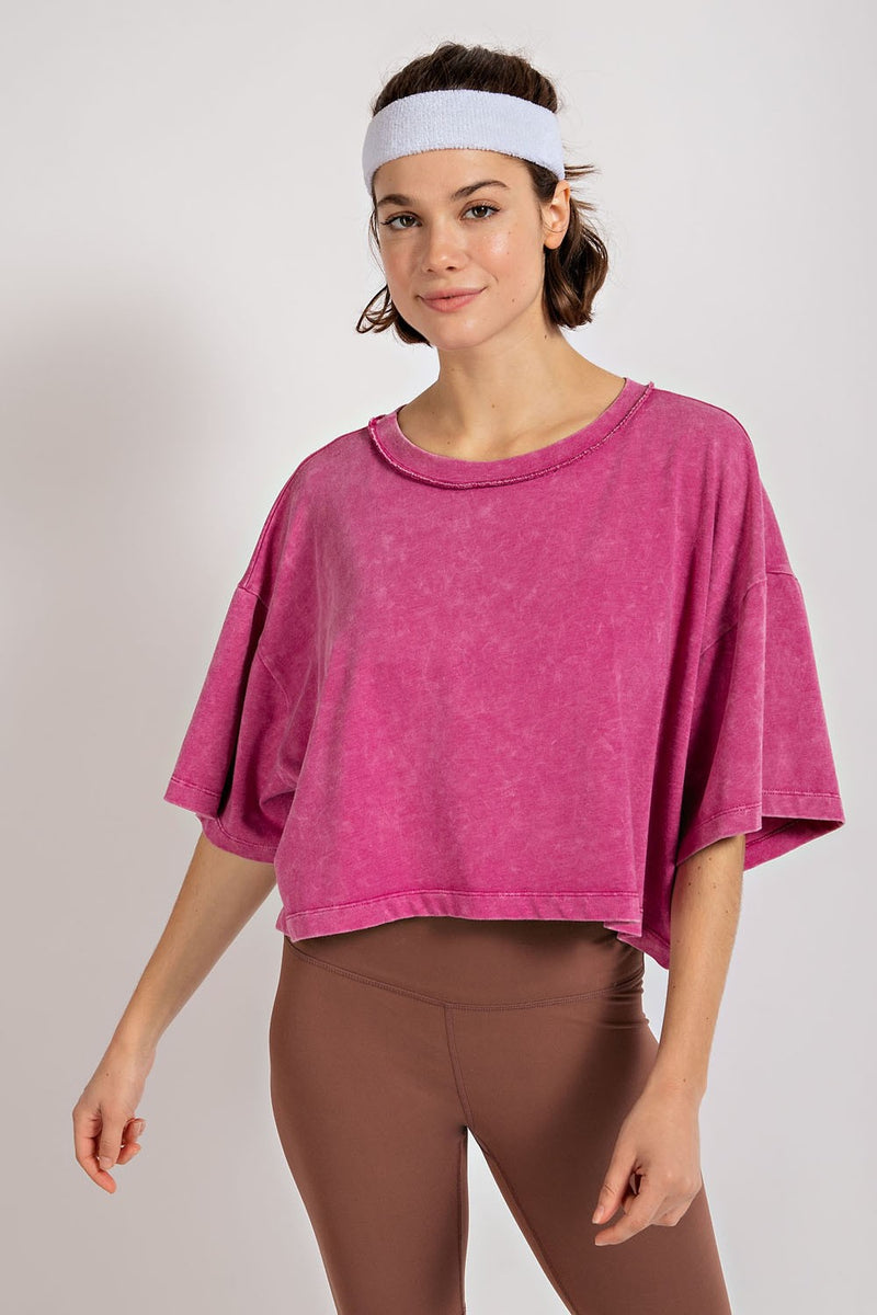 #P772  Hobby Mineral  Washed Croptop