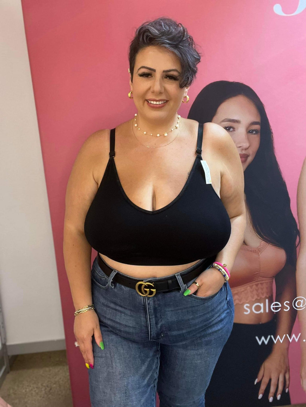 Jules Lace Crop Top Black