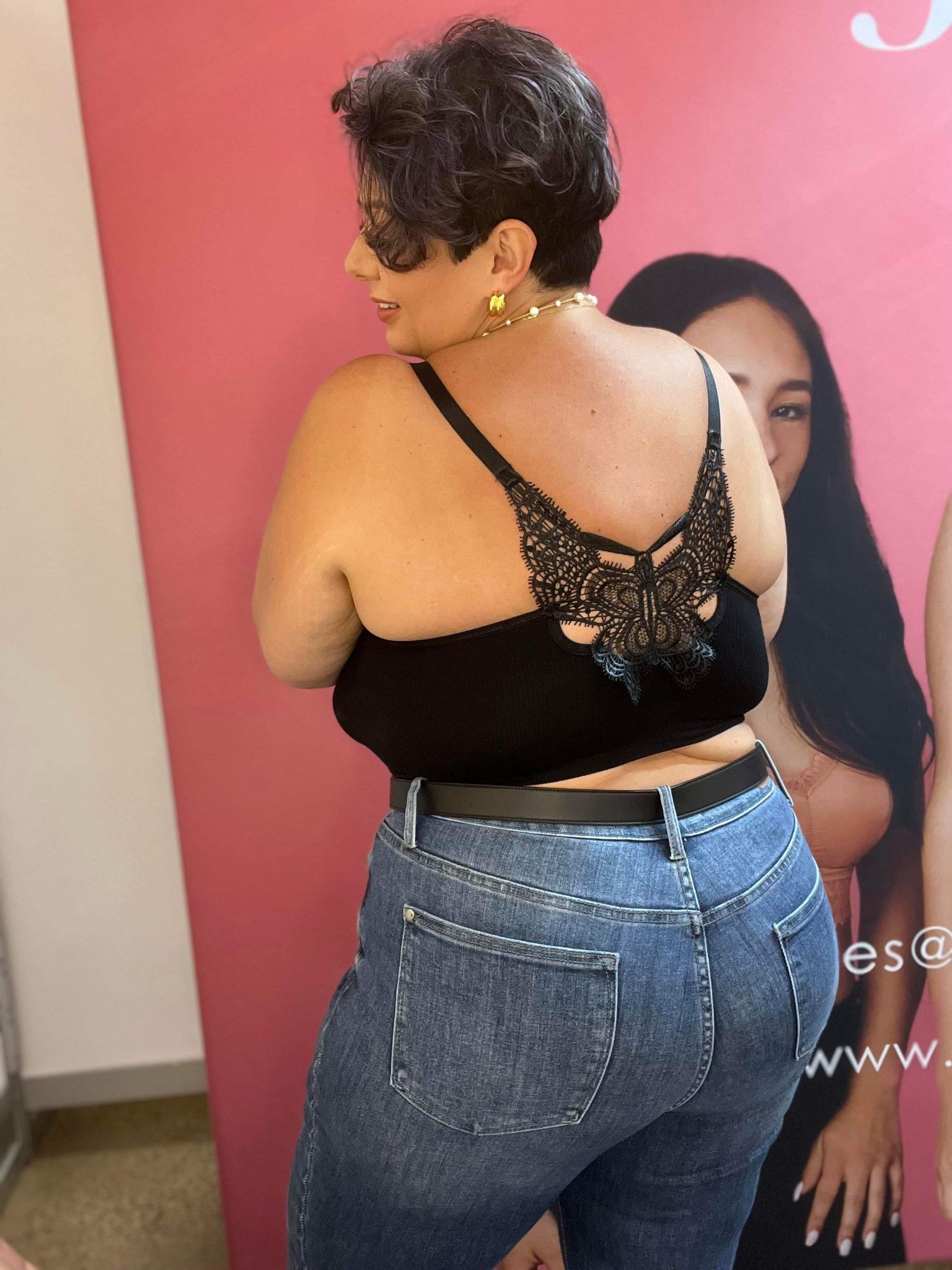 Jules Lace Crop Top Black