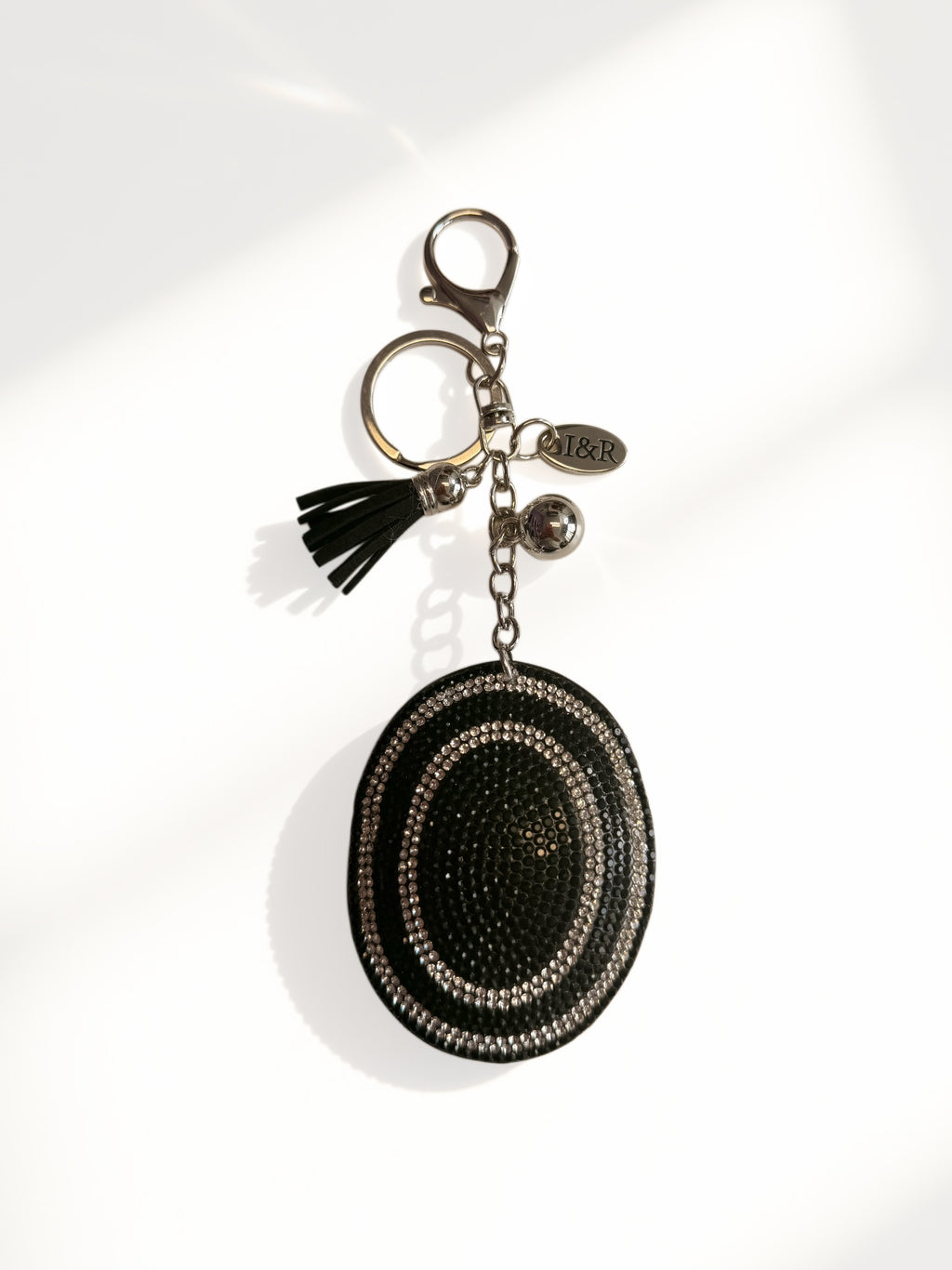 Iris Black Studs Initial Letters Charms Decorative with Keychain (#CL13) By Iris & Rainbow