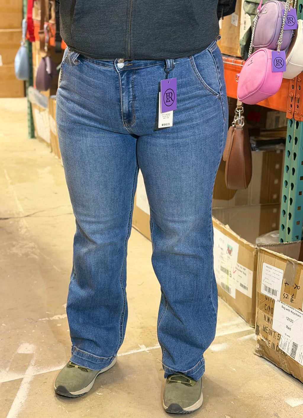 #P826 Crystal High Waist Wide Leg Judy Blue Denim