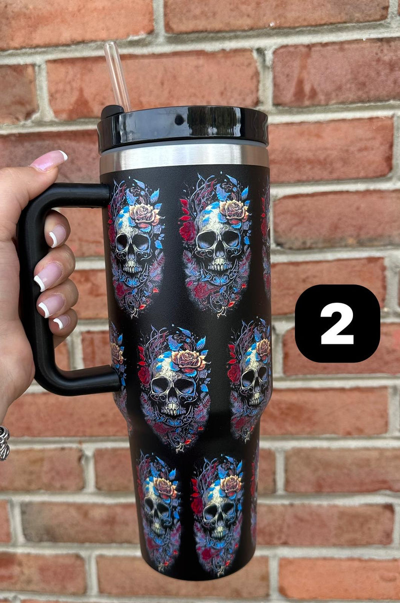 40oz Halloween Skull Series Tumbler With Lid And Straw, Portable Drinking  Cups, For Car, Home, Office, Summer Drinkware, Travel Accessories, Birthday  Gifts in 2023