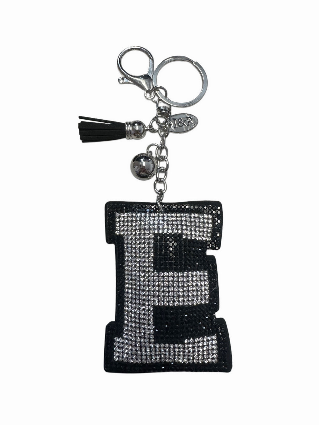 Iris Black Studs Initial Letters Charms Decorative with Keychain (#CL13) By Iris & Rainbow