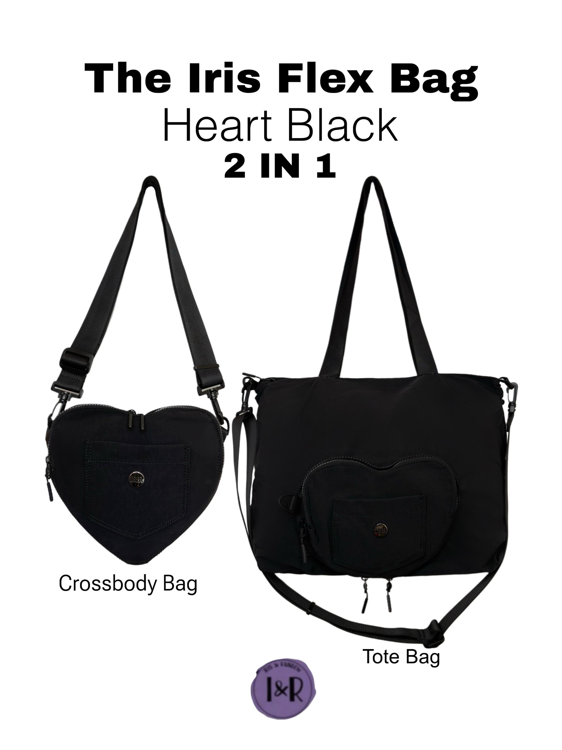 The Iris Flex Sling/Tote Bag (#2026) Fashionable Bag - By Iris & Rainbow