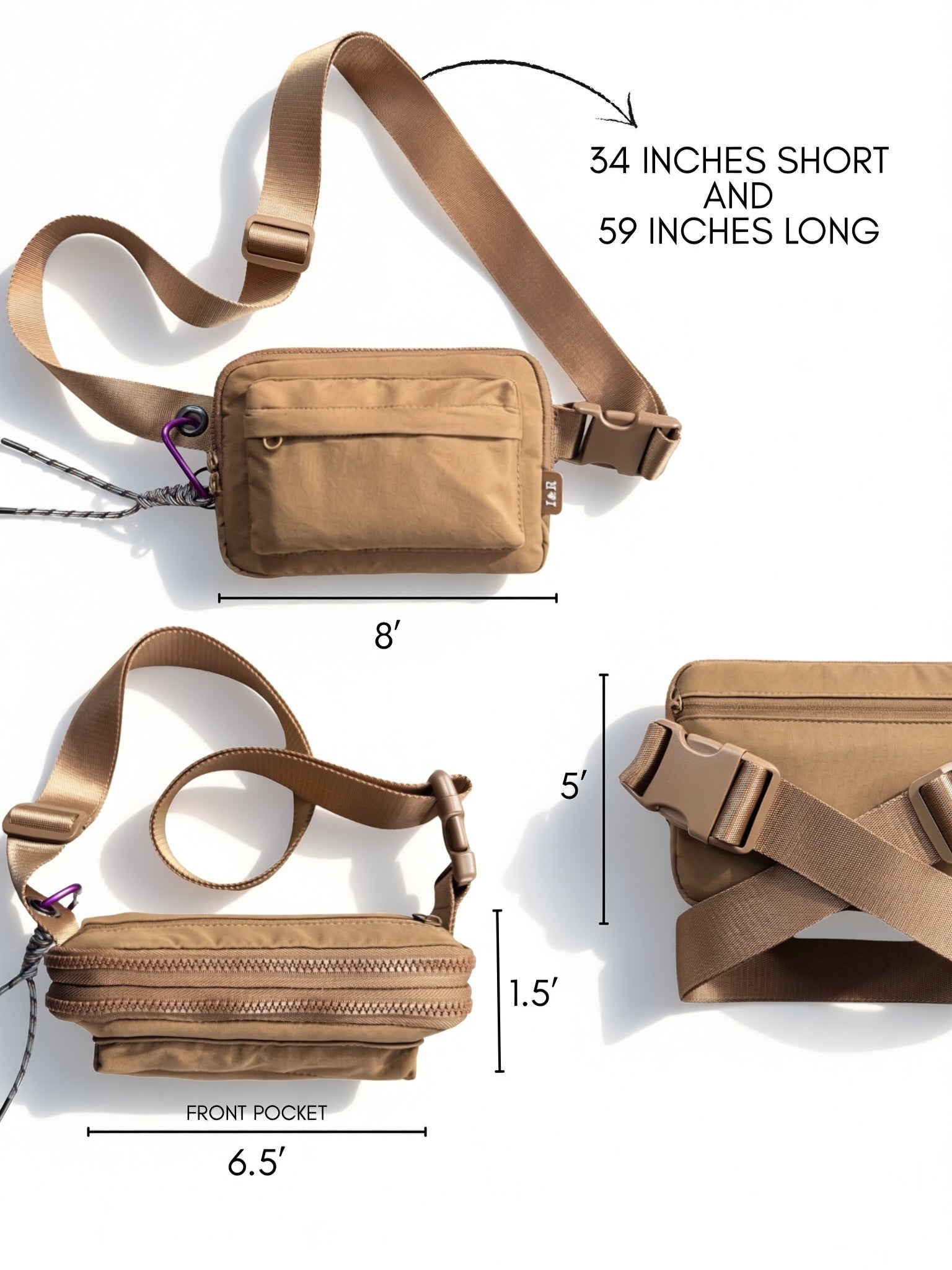 Iris Multi Pockets Crossbody Bag with Keychain (#12123) - By Iris & Rainbow