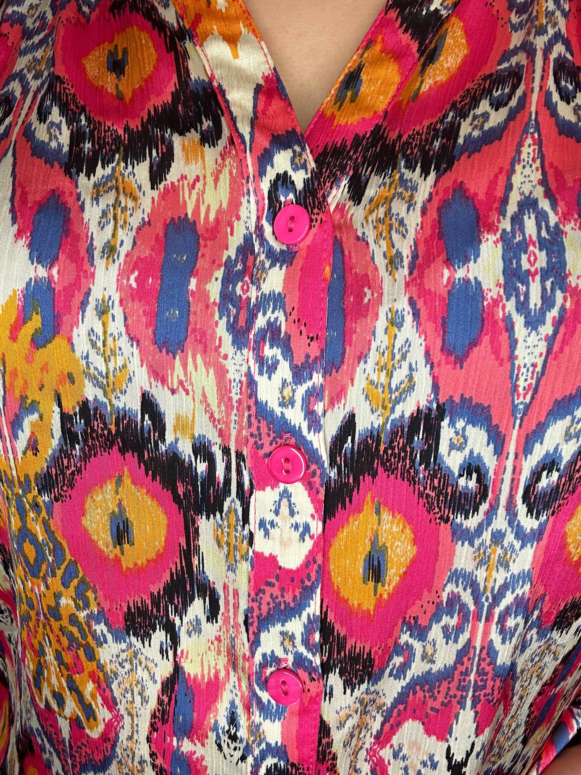 Fushia Mix Print Top