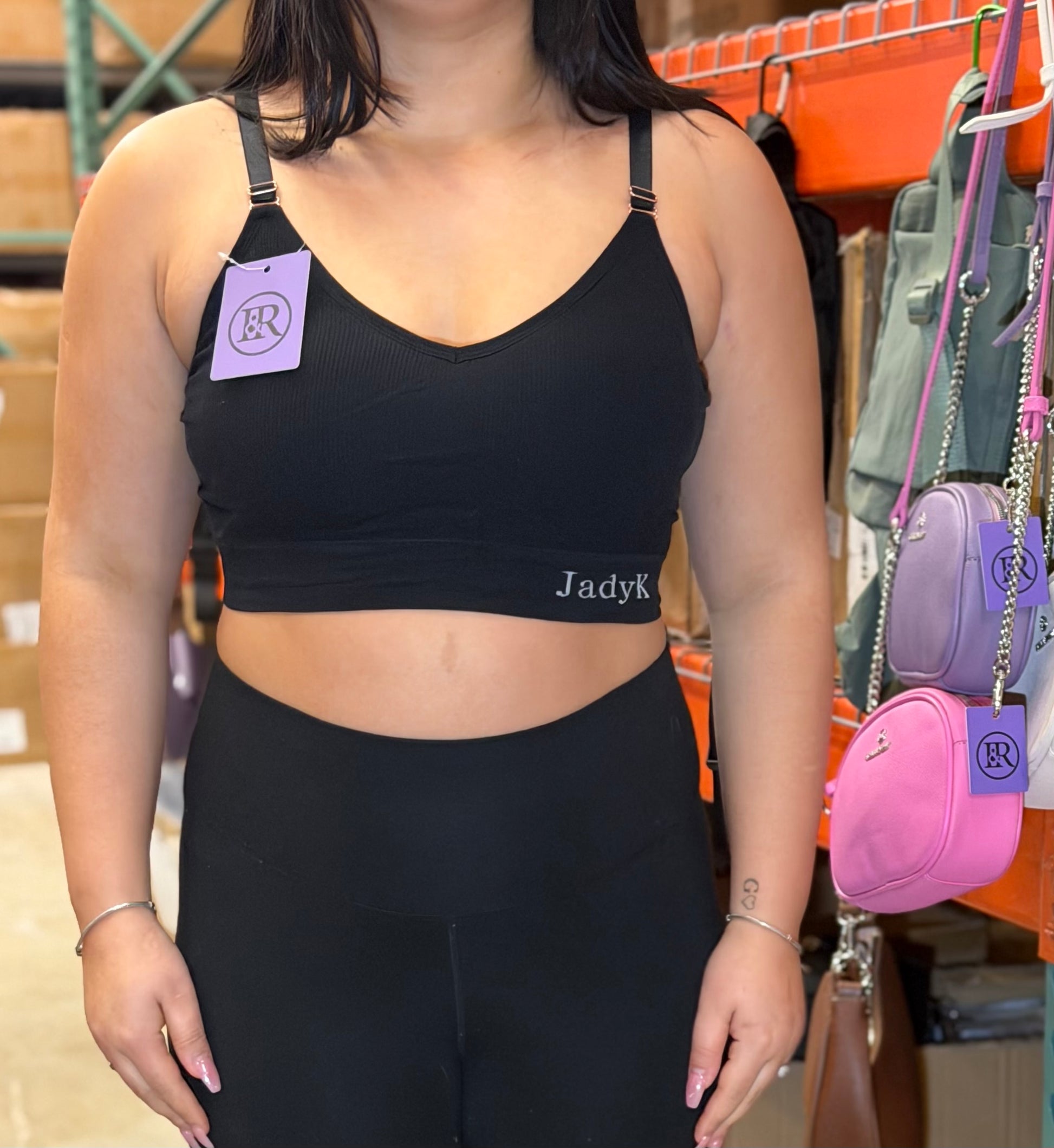 Jules Lace Crop Top Black