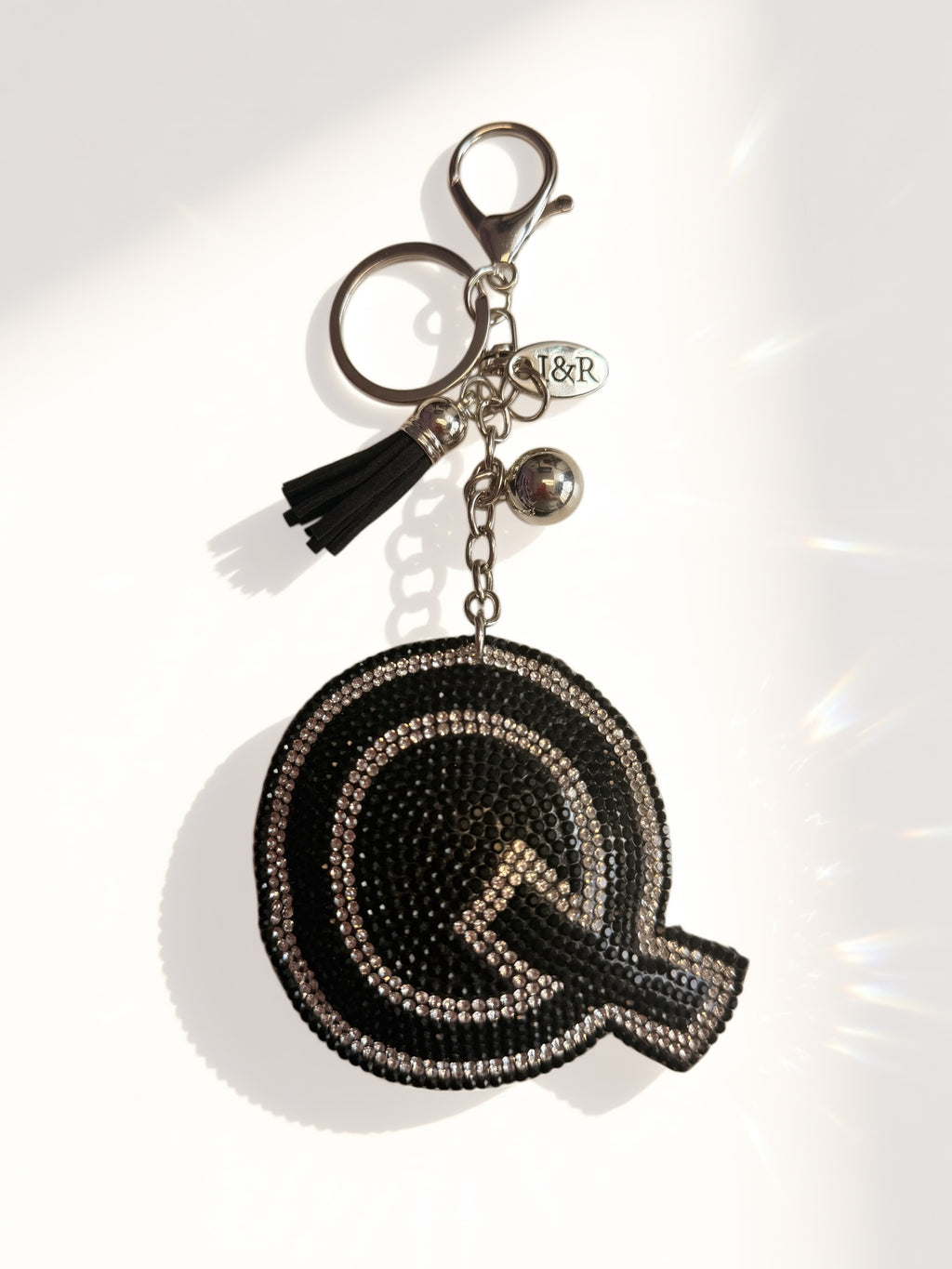 Iris Black Studs Initial Letters Charms Decorative with Keychain (#CL13) By Iris & Rainbow
