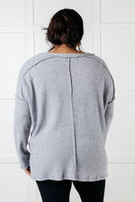 Basically Freezing Brushed Hacci Top in Heather Grey