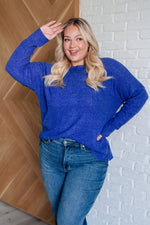 Casual Tuesday Ribbed Knit Sweater in Bright Blue