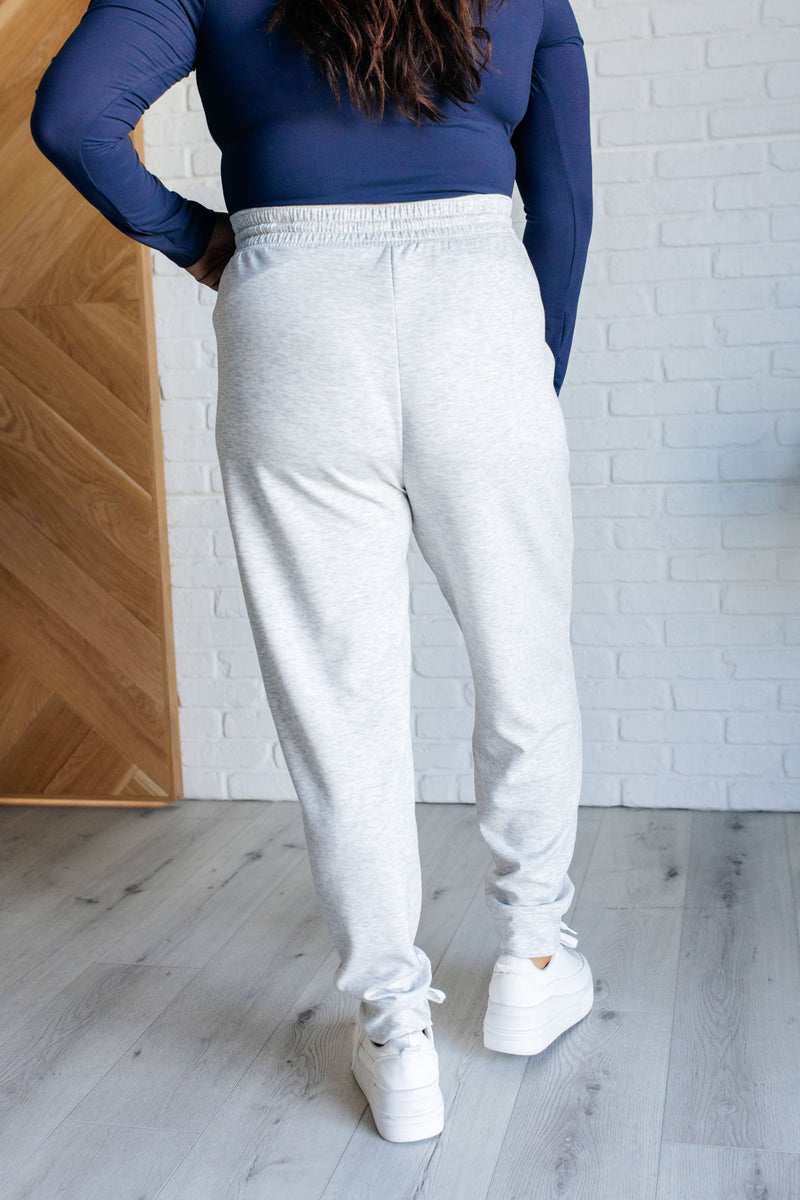 Center Seam Scuba Joggers in Heather Grey