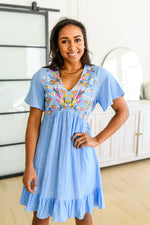 Cynthia V-Neck Embroidered Sundress*