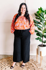 Tangerine Hibiscus Blouse*