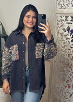 #P693 Must have Oversize Sequin Shacket