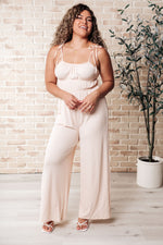 Eden Elastic Waist Jumpsuit Apricot