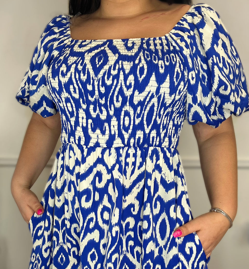 Geometric Print Midi Dress