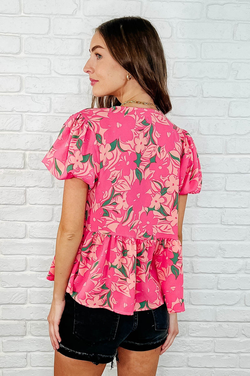 Floral Fling Puff Sleeve Blouse