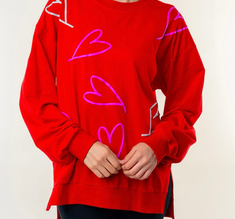 Heart Sweatshirt Top