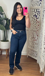 #P836 Selena Judy Blue Straight Denim