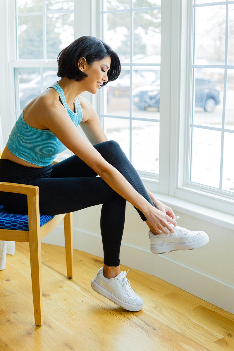 Goals Ribbed Tank Top in Ice Blue*