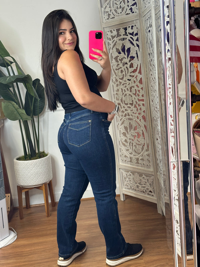 #P836 Selena Judy Blue Straight Denim