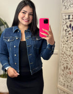 #P838 Classic Dark Denim Jacket by Judy Blue