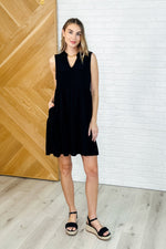 Lizzy Tiered Tank Dress in Black