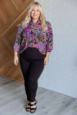 Lizzy Top in Purple and Blue Paisley