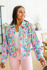 Never a Wall Flower Floral Corduroy Jacket*