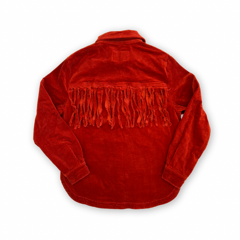 #P805 Corduroy Overdyed Fringe Shacket - Womenswear Coat, Comfortable Basic Design