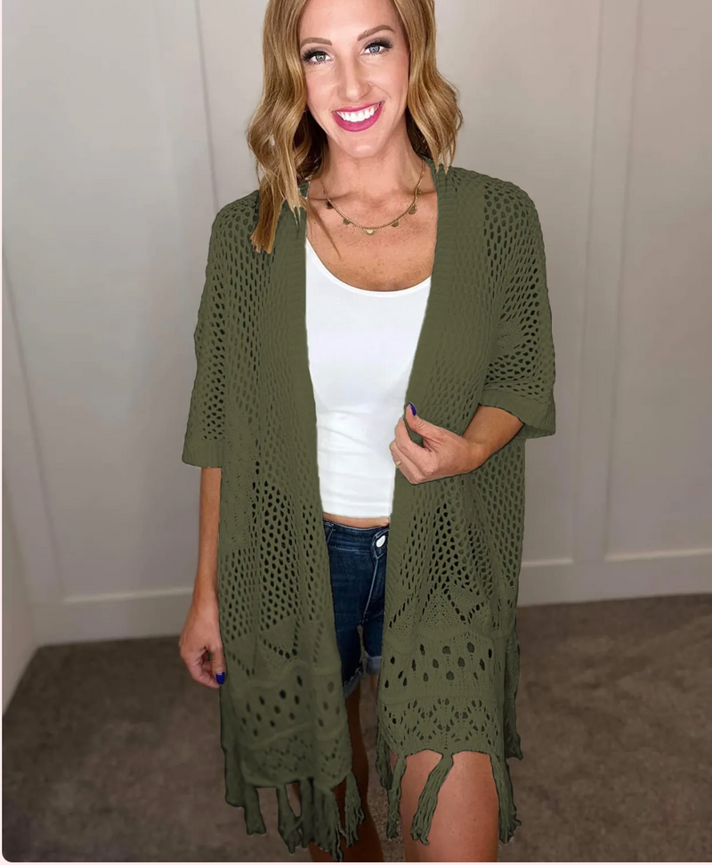 Amanda Knit Cardigan with Fall Color