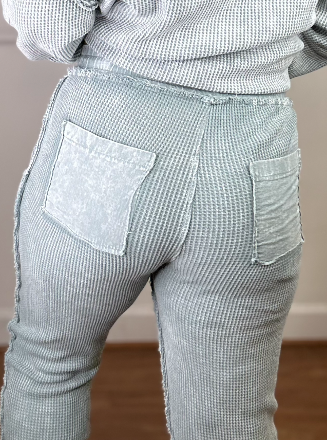High Waisted Solid Thermal Knit Jogger