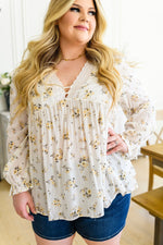 Sing Softly Lace Trim Floral Blouse*