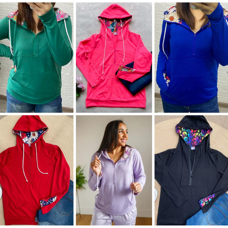 Audre Half Zip Hoodie in Six Colors - READY TO SHIP – Iris & Rainbow  Boutique
