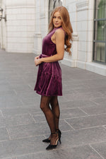 Tied In A Bow Velvet Dress