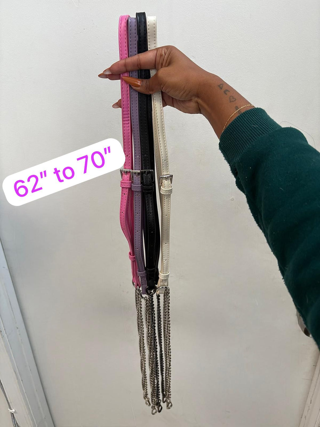 $1 RANDOM COLOR Faux Leather Long Strap LIMITED