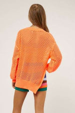 #P852 One side Split Hem Sweater Top