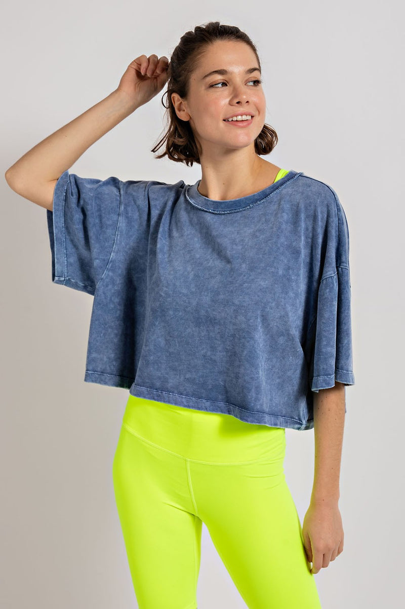 #P772  Hobby Mineral  Washed Croptop