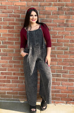 #P731 Choe Sleeveless Mineral Washed Woven Overall
