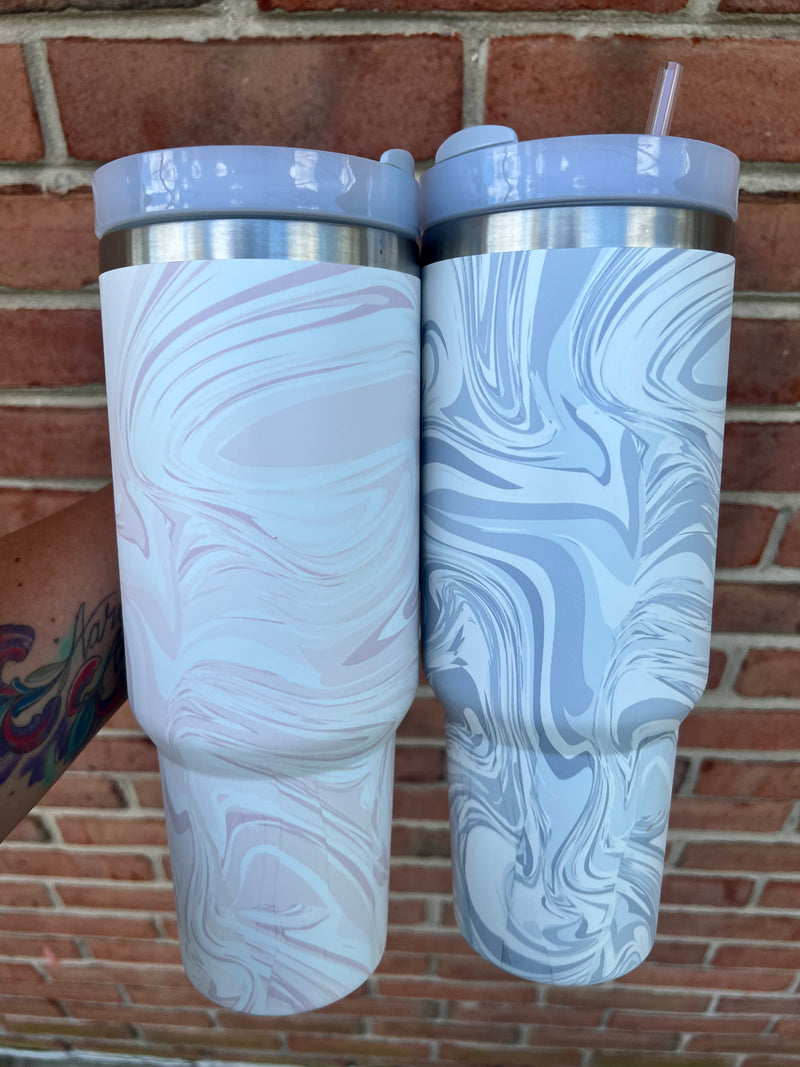 #S071 Summer Marbled Tumbler 40 oz