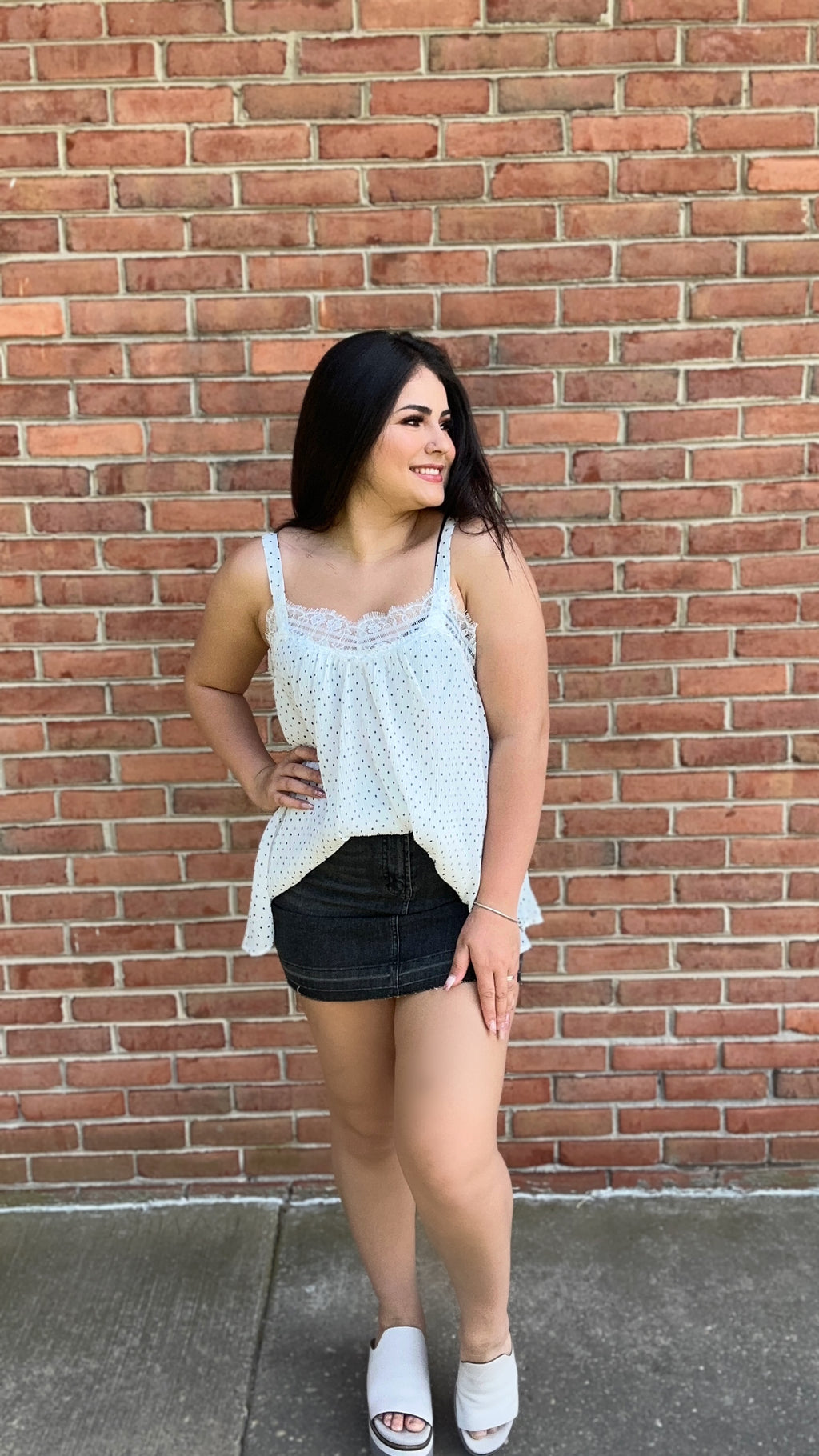 #P712 DOORBUSTER Sleeveless Polka Dot Print Woven Top